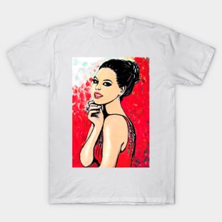 Woman in red T-Shirt